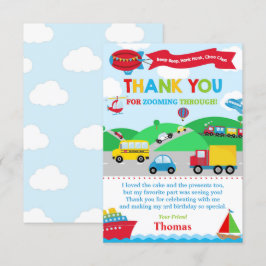 Transport Geburtstagspartei Danke Karte