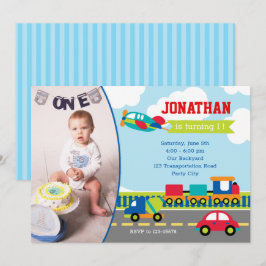 Transport Invitations d'anniversaire avec photo