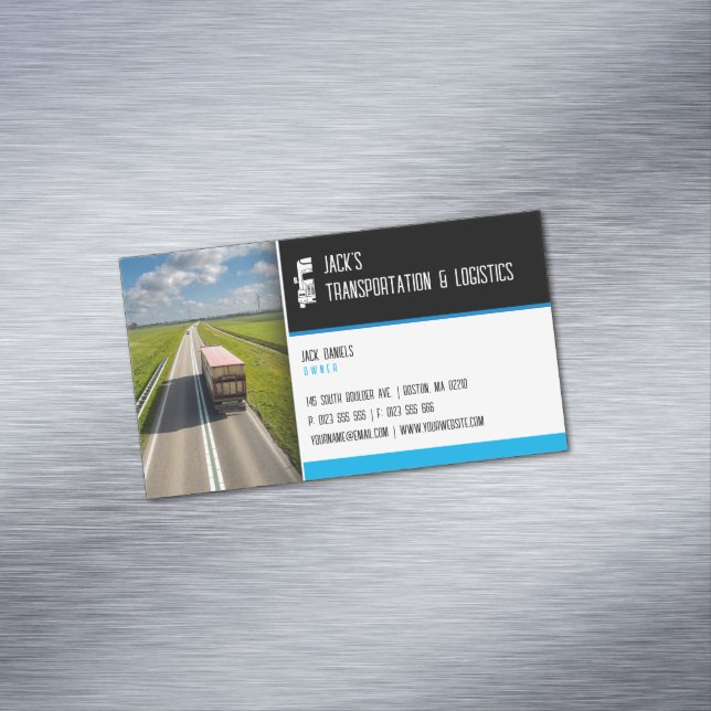 Transport & Logistik | Lastkraftwagen Magnetische Visitenkarte (Beispiel)