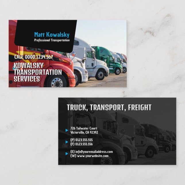Transport & Logistik | Lastkraftwagen Visitenkarte (Vorne/Hinten)