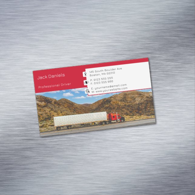 Transport & Logistik | LKW-Zug Magnetische Visitenkarte (Beispiel)