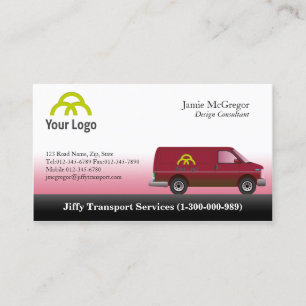 Transport Red Van Business Cards Visitenkarte