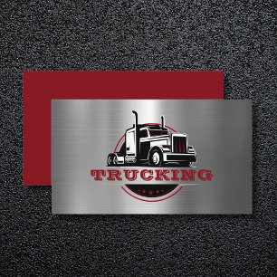 Transport Semi Trucking Trucker Metallic Visitenkarte