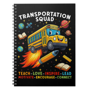 Transport-Team Lustiger Schulbusfahrer Notizblock