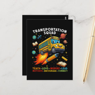 Transport-Team Lustiger Schulbusfahrer Postkarte