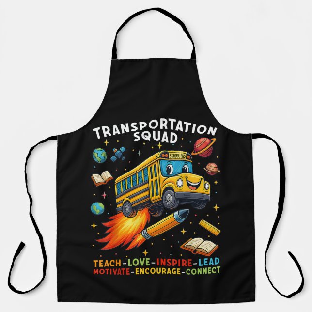 Transport-Team Lustiger Schulbusfahrer Schürze (Vorderseite)