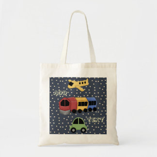 Transport-Thema-Flugzeug-Zug-Auto-Taschen-Tasche Tragetasche