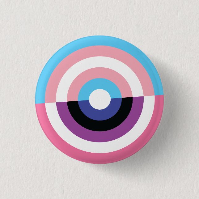 Transport und Genderfluid Stolz-Knopf Button (Vorderseite)
