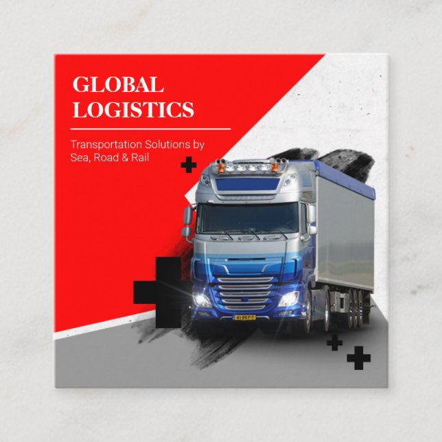 Transport- und Logistikunternehmen  Quadratische Visitenkarte (Vorderseite)