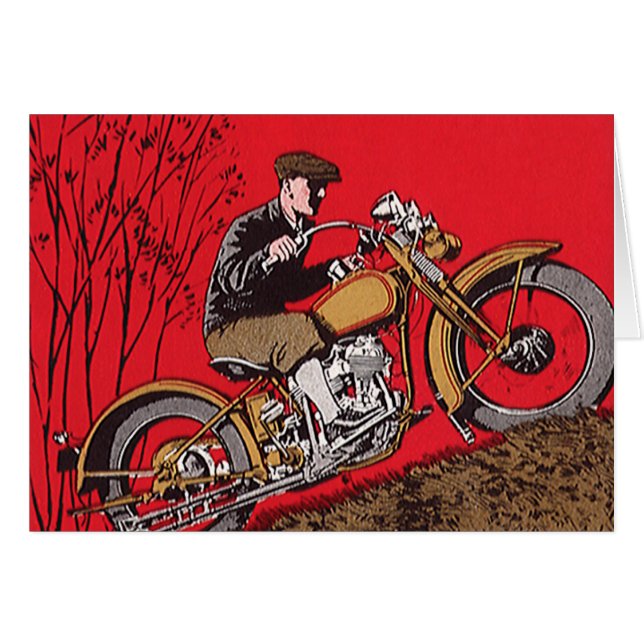 Transport vintage, Antique Moto Rider (Devant Horizontal)