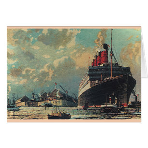 Transport vintage Bateau à passagers dans le port