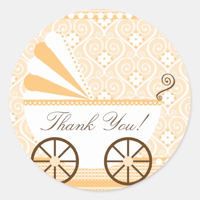 Transport vintageMerci Baby shower Sticker (Devant)