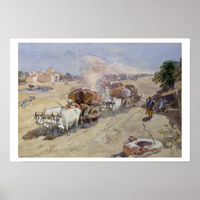 Transport von Baumwolle, Indien, 1862 (w/c über Bl Poster (Vorne)