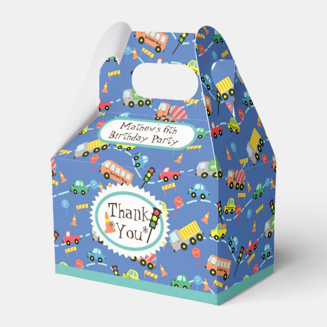 Transportation Blue Favor Box Geschenkschachtel (Vorderseite)