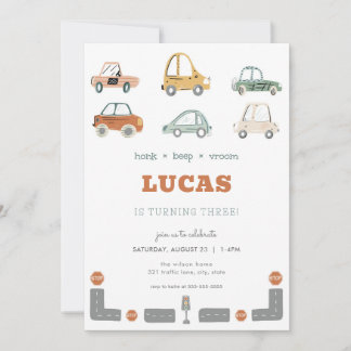 Transportfahrzeug Auto Geburtstag Einladung