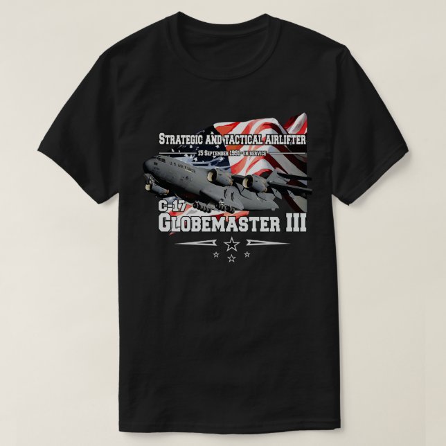 Transportflugzeug C17 Globemaster III T-Shirt (Design vorne)
