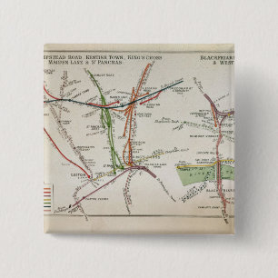 Transportkarte von London, c.1915 Button