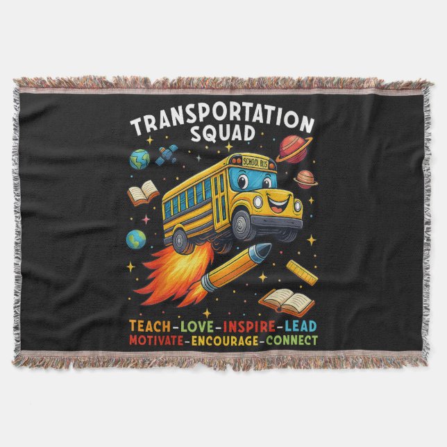 Transportkommando Lustiger Schulbusfahrer Decke (Vorderseite)