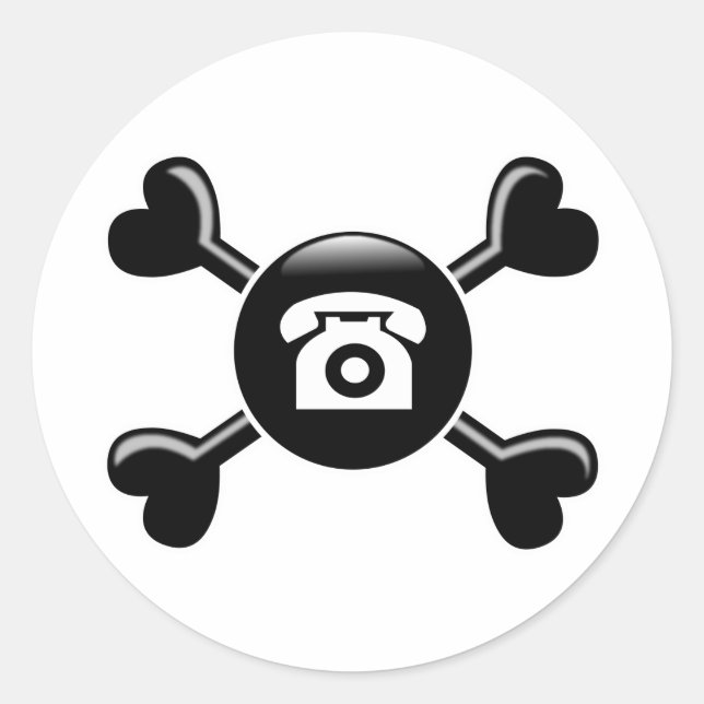 Transsbones Telefone Runder Aufkleber (Vorderseite)