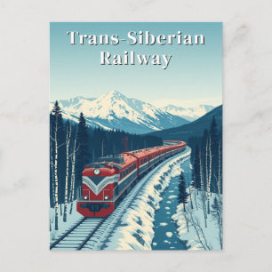 Transsibirische Eisenbahn Vintage Reise Postkarte