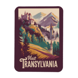 Transsilvanien Landschaft Illustration Reise Kunst Magnet