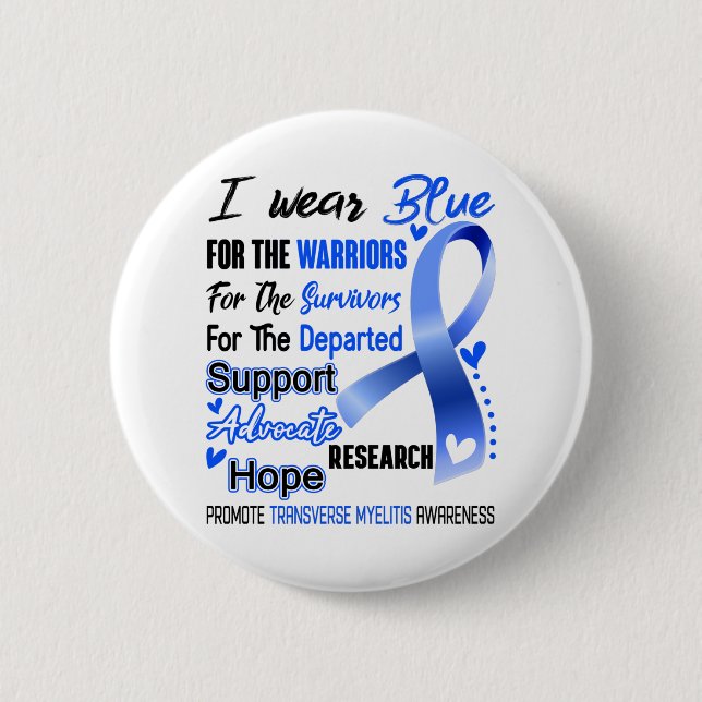 Transverse Myelitis Awareness Month Ribbon Geschen Button (Vorderseite)