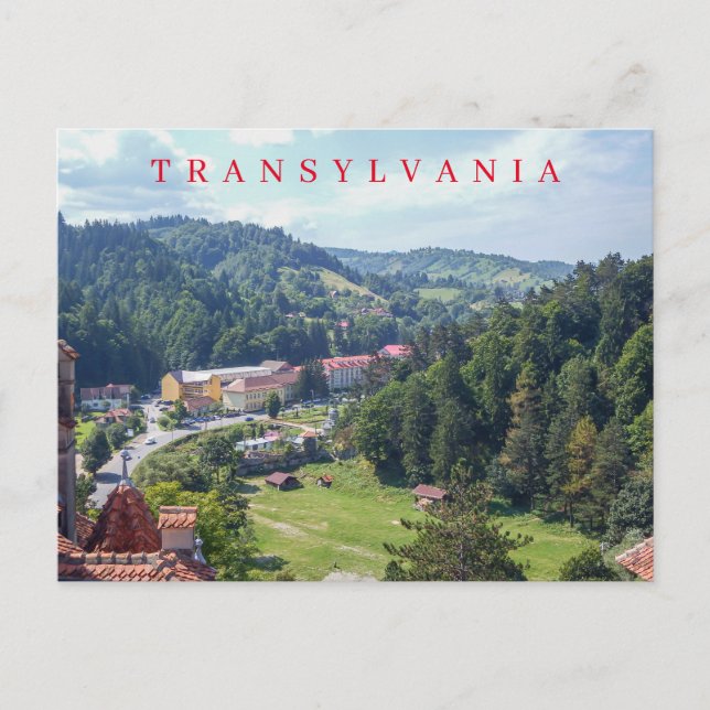 Transylvania Bran vue panoramique carte postale (Devant)
