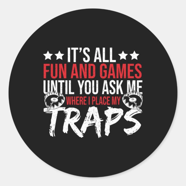 Trap Hunter Stuff Tools Trapping Gear Coyote Trapp Runder Aufkleber (Vorderseite)