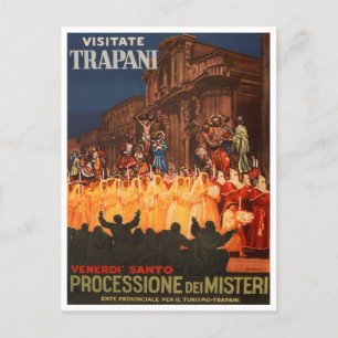 Trapani, Italien, Processione dei Misteri Travel Postkarte