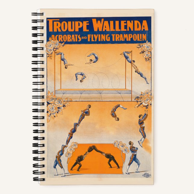 Trapez, Akrobaten und Flugtrampolis Notizbuch (Vorderseite)