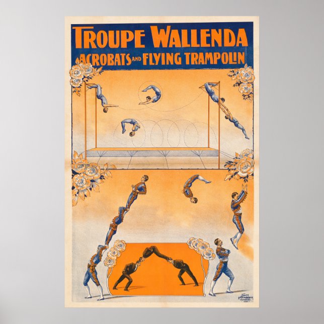 Trapez, Akrobaten und Flugtrampolis Poster (Vorne)