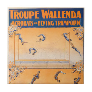 Trapez, Akrobaten und Flying Trampolin Fliese