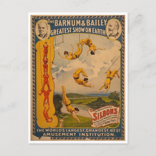 Trapezkünstler Barnum & Bailey 1896 Postkarte (Vorderseite)