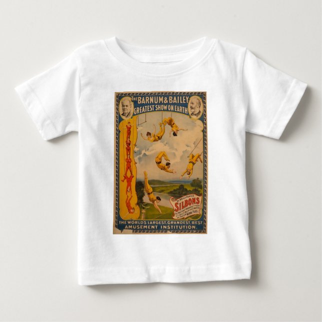 Trapezkünstler Barnum u. Bailey 1896 Baby T-shirt (Vorderseite)