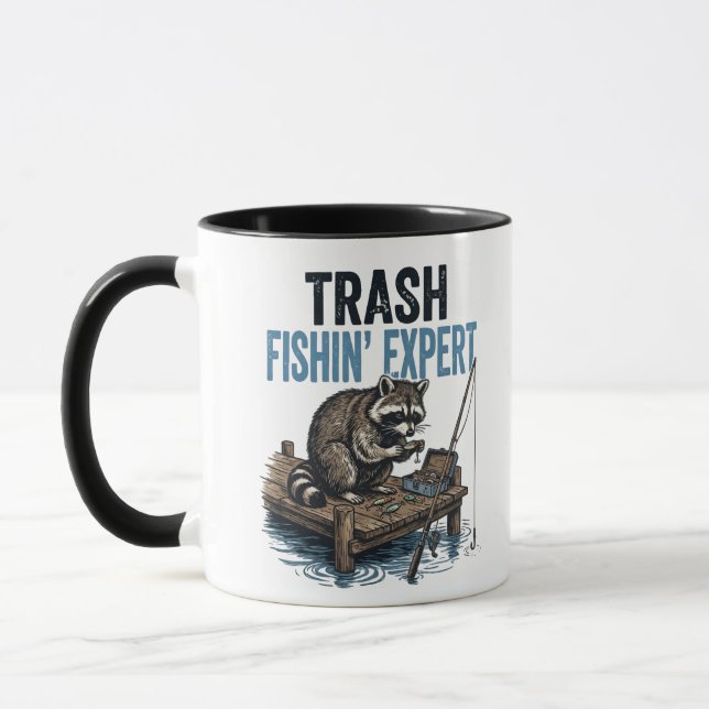 Trash Fishin' Expert Raccoon Tasse (Links)