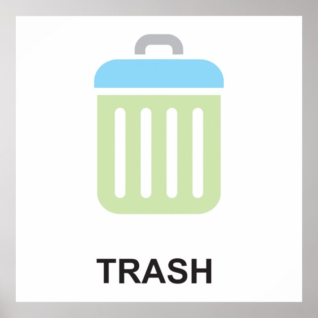 Trash Icon Garbage Bin Poster (Vorne)