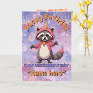 Trash Panda - Birthday Card - customizable name Karte