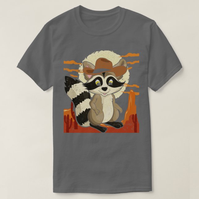Trash Panda Country Cowboy Hat Forest Animal Racco T-Shirt (Design vorne)