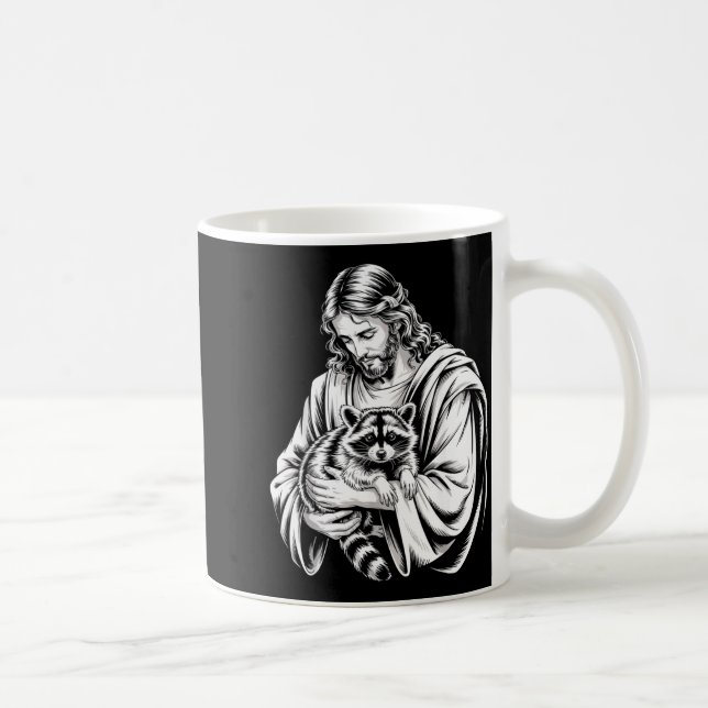 Trash Panda Jesus Raccoon Trashed Racoon Animal Ra Kaffeetasse (Rechts)