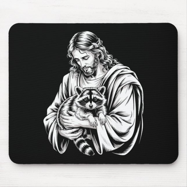 Trash Panda Jesus Raccoon Trashed Racoon Animal Ra Mousepad (Vorne)