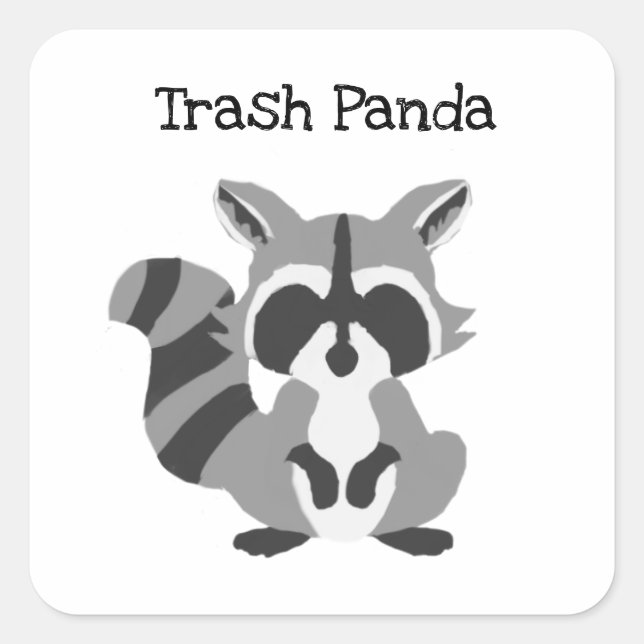 Trash Panda Quadratischer Aufkleber (Vorderseite)