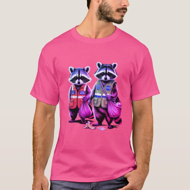Trash Pandas: Neon getönt Dynamic Duo T-Shirt (Vorderseite)