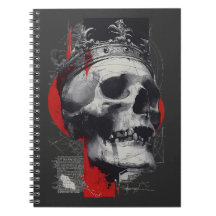 Trash Polka Kronen Totenkopf Rot Schwarz Grunge No