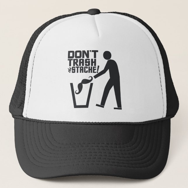 Trash Stache hat Truckerkappe (Vorderseite)