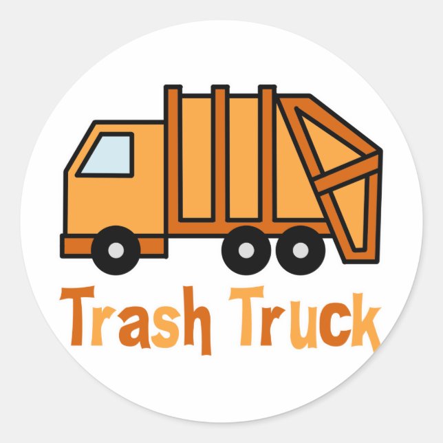 Trash Truck Runder Aufkleber (Vorderseite)