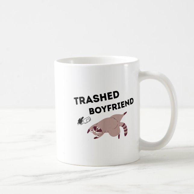 Trashed Boyfriend, Funny Trashed Panda Couples Pre Kaffeetasse (Rechts)