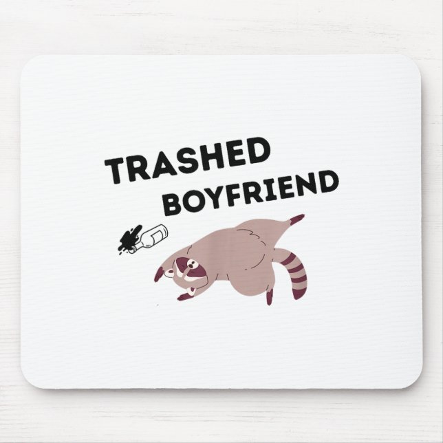 Trashed Boyfriend, Funny Trashed Panda Couples Pre Mousepad (Vorne)
