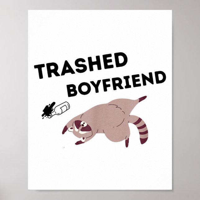 Trashed Boyfriend, Funny Trashed Panda Couples Pre Poster (Vorne)