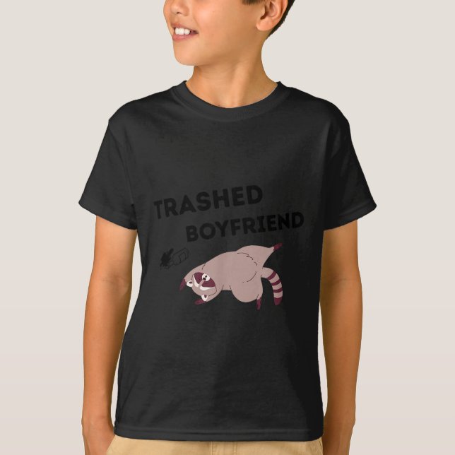 Trashed Boyfriend, Funny Trashed Panda Couples Pre T-Shirt (Vorderseite)
