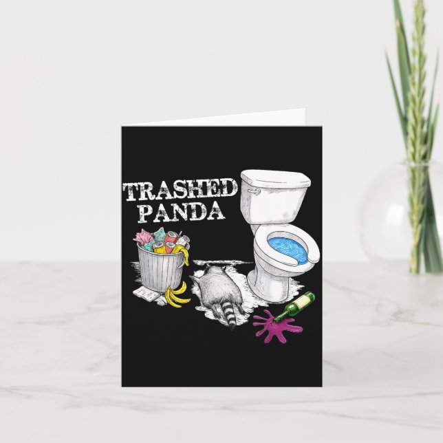 Trashed Panda Drunk Racoon Party Animal Meme Funny Karte (Vorderseite)